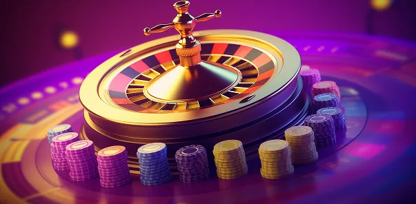 Spinning roulette wheel